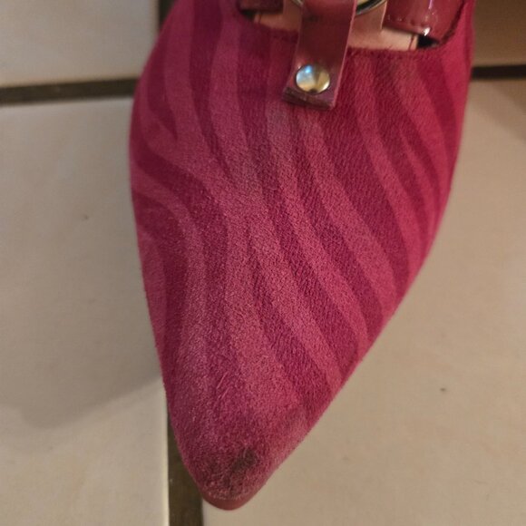 John Fluevog Tammie Rose Pink Zebra Sz. 7.5. $165 - Picture 2 of 6